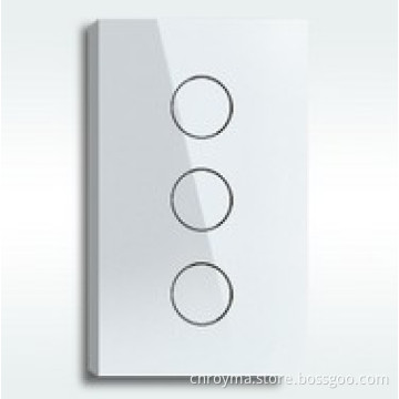US style,wall touch switch& touch light switch 3 way with imported IC & Crystal tempered glass panel